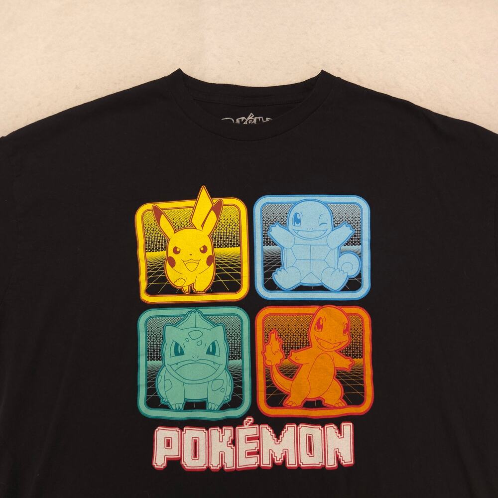 Pokemon Graphic Short Sleeve Crew Neck T Shirt Mens Size 2XL Black
